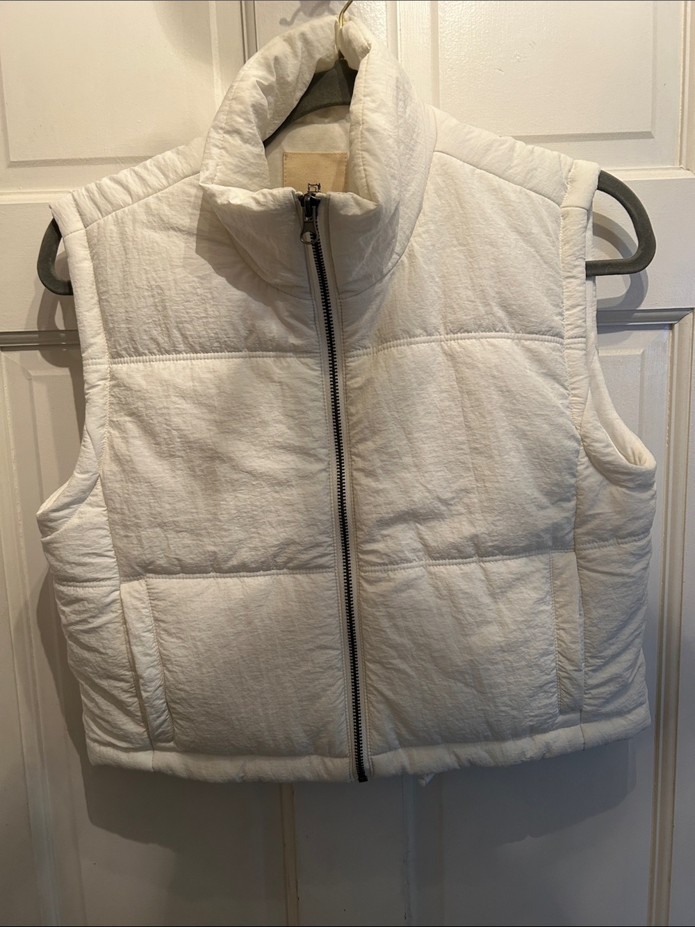 Thread & Supply White Quilted Puffer Vest